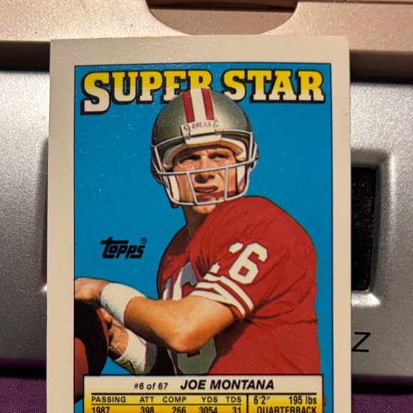 Topps Super Star Football Card with Red and Blue - Picture 2 of 4